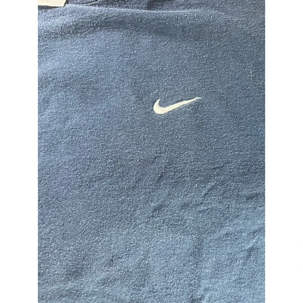 Vintage Nike Embroidered Swoosh T-Shirt Blue Made in USA Size Mediums